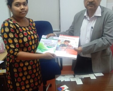 Dr. Sudipta Mitra of Peerless Hospital, Kolkata handing over few nursing books to a beneficiary on behalf of the Foundation